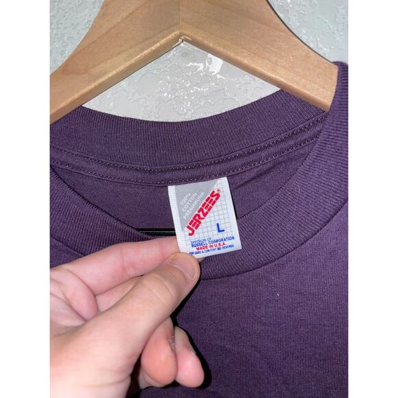 Vintage Smoky Mountains Shirt Bear Tee Purple USA Made Jerzees VTG 1995 Large - Picture 5 of 8